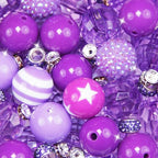 106Pcs 20mm Beads for Pens Making with Rondelle Spacer Beads Purple Acrylic Focal Bubblegum Bead Crystal Round Sparkly Chunky Bead for Pens Beadable Keychain Necklace DIY Craft Jewelry Making Supplies - color: Purple