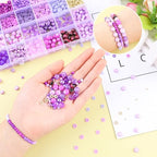 Purple Beads for Jewelry Making,3500pcs Clay Beads,Purple Friendship Bracelet Making Kit DIY Craft Set with 3mm Seed Bead,8mm Glass Bead - color: 24 Color-B