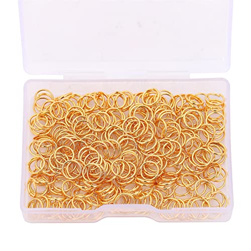 BEADIA 18K Gold Plated Jump Rings Non Tarnish 7mm 300pcs for Jewelry Making Findings - color: Gold, size: 0.7x7mm