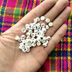 Amaney Vowel Letter Beads E 100pcs 7x4mm White Round Acrylic Gold Alphabet for Bracelet Jewelry Making - color: Gold-E