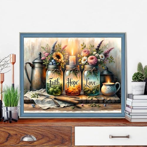 Axquilon Diamond Art Kits for Adults, Inspirational Diamond Painting Kits for Beginners, 5D Vase Round Full Drill Gem Art for Adults, Paint by Diamonds Pictures DIY Crafts Kits 16x12inch - color: Inspirational Vase