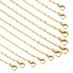 HARFINGTON 20 Pack 18 Inch Necklace Chains Bulk 2mm Gold Plated Cable Chains with Lobster Clasps for Jewelry Making - color: Gold, size: 18 Inch x 2mm