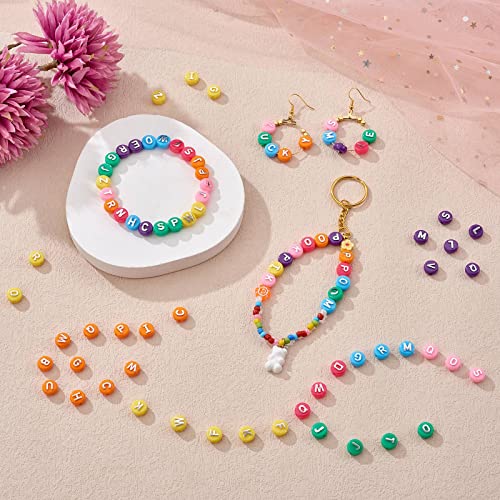 BEEFLYING 632Pcs 10MM Plating Opaque Acrylic Alphabet Beads Acrylic Letter Beads Flat Round Disc Loose Spacer Beads for Jewelry Bracelet Necklace Earring Making DIY Crafts, Dark Violet - color: Dark Violet