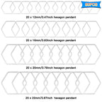 80 Pcs 4 Sizes Hexagon Open Bezel Blank Open Back Bezel Pendants Metal Frame Open Bezel Linking Ring for Dangling Earrings Necklace UV Resin Crafts DIY Jewelry Making (Silver) - color: Hexagon-silver