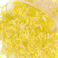 4000 Pcs Yellow Glass Bugle Beads, 2 x 7 mm Embroidery Beads, Small Long Tube Seed Beads for Embroidery Craft Jewelry Making - color: Yellow