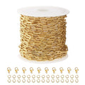 Kyutong 5M Gold PVD Plated Necklace Chain for Jewelry Making 304 Stainless Steel Paperclip Chain Roll with Lobster Clasps and Jump Rings for Men Women Making Jewelry Craft Support Jewelry Findings - color: 3mm Paperclip Gold