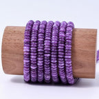 Natural Dark Amethyst Disk Stone Spacer Beads 6x2mm 38cm/str Flat Rondelle Loose Semi Gemstone Caps for Making Bracelets Necklace - color: Dark Amethyst