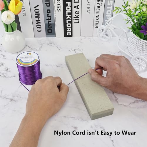 LUSTEMBER 330 Feet Satin Nylon String, 1 mm Silky Smooth Durable Nylon Cord for Jewelry Making, Bracelets, Beading, Necklaces, Macrame, Kumihimo, Rattail, and Chinese Knot Craft - size: Purple