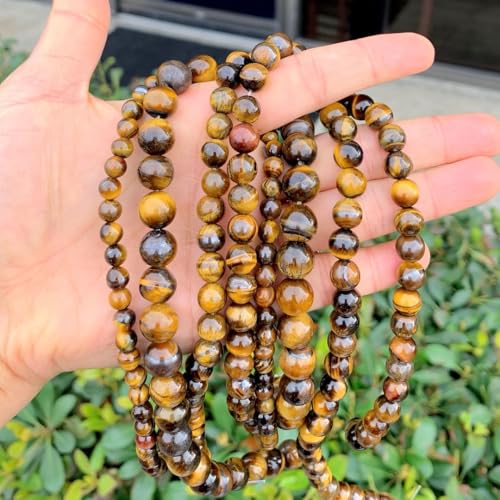 120pcs Adabele Natural Gold Yellow Tigers Eye Healing Gemstone 6mm Round Beads Gem Stone Spacer for DIY Craft Jewelry Making GS12-6 - color: Tiger Eye Stone, size: 6mm (120pcs/2 strands)