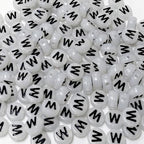200PCS Letter Beads Glow in The Dark 4x7mm Acrylic Alphabet Letter W Beads for Jewelry Making Bracelet - color: W-200PCS
