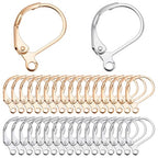 SUNNYCLUE 1 Box 60Pcs Real 18k Gold Plated & 925 Sterling Silver Plated Leverback Earring Findings Lever Back Hooks Frech Leverback Earwires Leverback Earring Hooks for Jewelry Making Accessories DIY - color: 1 Box 60pcs Real 18k Gold Plated & 925 Sterlin