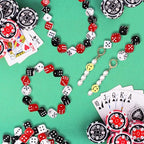 Ferreve 90 Piece Acrylic Dice Beads 10mm Dice Beads Bulk, Casino Games Birthday Party Supplies, Jewelry Making, Bracelet Necklaces Lanyard DIY Handicrafts(Red, Black, White) - color: Red, Black, White
