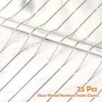 PAXCOO 25 Pack Chains for Jewelry Making, Necklace Chains Bulk Silver Plated Snake Chains for Necklace Jewelry Making, 1.2 mm - size: 18 Inches