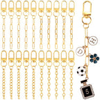 Hzopcw 20pcs Gold Keychain Making Kit, Key Ring Swivel Snap Hook Chains, Extender Keychain Bag Charm Kits for DIY Crafts Jewelry Making Handbag Purses- 4 Styles - color: Gold-20pcs-4 Styles