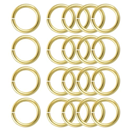 uxcell 20Pcs Open Jump Rings, 18mm/0.71" OD Brass Jump Ring Connectors 2.5mm Thick O Rings for Necklaces Bracelet Jewelry Making Keychain DIY Craft, Gold Tone - size: 18mmx2.5mm