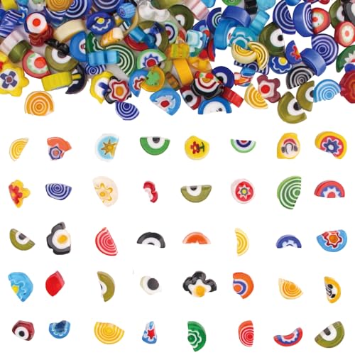 Youway Style Millefiori Glass Mosaic Tiles for Crafts, Broken Mosaic Glass Pieces for DIY Crafts Kits,Mosaic Jewelry Decor