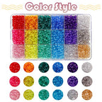 2600+pcs Pony Beads Kit Rainbow Glitter Plastic Beads Multicolor Pony Bead Bulk with Elastic String, Hair Bead for Braids DIY Crafts Jewelry Making Kit for Bracelets Necklaces - color: Giltter Beads