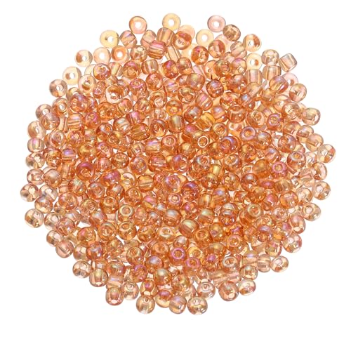 uxcell 2000 Pcs Glass Seed Beads Bulk, 3mm Mini Loose Glass Bugle Beads for DIY Earrings, Necklaces, Bracelets, Jewelry Making, Champagne - color: Champagne, size: 3mm