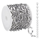 UMAOKANG 2 Yard Silver Chain for Jewelry Making Hollow Oval Chain Necklace Bracelet DIY Jewelry Supplies Findings - color: Silver Hollow Oval