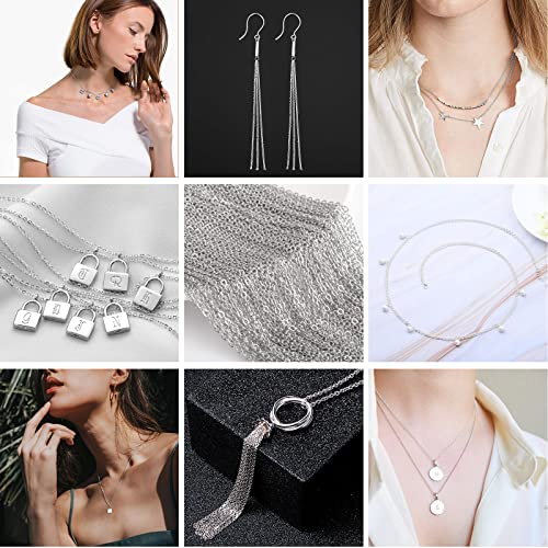 [66 Feet/ 20M] Stainless Steel Chain Bulk, 2mm 304 Stainless Steel Chains Flat Cable Link Chain Bulk for Jewelry Making DIY Craft - color: Stainless Steel, size: 2.0mm width