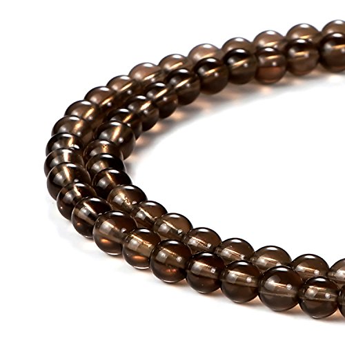 BEADNOVA 4mm Smoky Quartz Gemstone Round Loose Beads for Jewelry Making (90-92pcs) - color: 18) Smokey Quartz Beads, size: 4mm