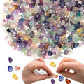 XIANNVXI Fluorite Beads, Natural Chip Stone Beads 400Pcs Crystal Beads 5-8mm Irregular Loose Rocks for DIY Jewelry Making - color: A-Fluorite