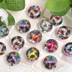 15Pcs Acrylic Beads Round 16mm UV Bead in Bead with Butterfly Print Fit for DIY Jewelry Bracelet Necklace Keychain Beadable Pens Mobile Phone Chain Making Cute (Butterfly-Black) - color: Butterfly-Black