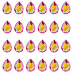 50Pcs Red Faceted Glass Teardrop Beads Electroplate Top Drilled Drop Loose Spacer Beads Transparent Crystal Water Drop Bead Teardrop Chandelier Charms for DIY Earring Bracelet Jewelry Making - color: Red