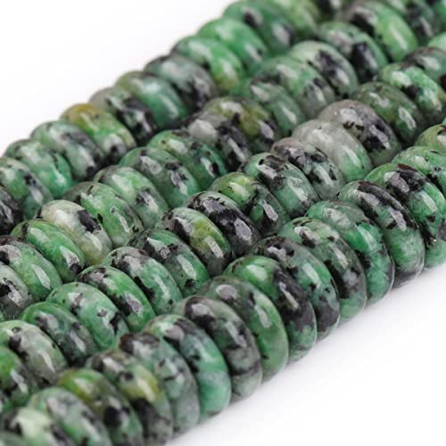 JOE FOREMAN 2x6mm Natural Green Zoisite Stone Semi-Gemstone Heishi Disc Rondelle Spacer Beads for Jewelry Making Full 15" Strand Energy Stone Healing Power - color: Green Zoisite Stone