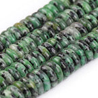 JOE FOREMAN 2x6mm Natural Green Zoisite Stone Semi-Gemstone Heishi Disc Rondelle Spacer Beads for Jewelry Making Full 15" Strand Energy Stone Healing Power - color: Green Zoisite Stone