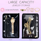 Travel Jewelry Organizer Case,Small Jewelry Bags Jewelry Storage Book Ring Binder with Clear Zipper Velvet Pouch for Traveling (Inner Pages,Black,3 PCS,Large) - color: Inner Pages,Black,3 PCS,Large