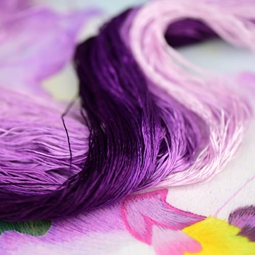 8 Skeins Mulberry Silk Floss Embroidery Thread Floss-Cross Stitch Threads China Silk Woven Jewelry Threads DIY Sewing Kits (17) - color: 17