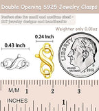 Dailyacc S925 Double Opening Lobster Clasp Sterling Silver and Gold Necklace Bracelet Extender Clasps and Closures for DIY Jewelry - color: Gold & Silver, size: 11mm × 6.5mm