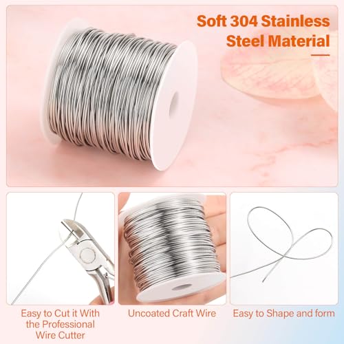 cridoz 18 Gauge Stainless Steel Wire for Jewelry Making, 1mm Baling Wire for Wrapping, Craft and Jewelry Making - size: 18 Gauge