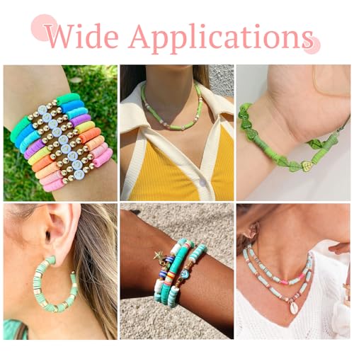 Elecrelive 5640Pcs Green Blue Clay Beads for Bracelets Making, 6mm Flat Round Heishi Beads Polymer Clay Chips for Chocker Necklace Earring DIY Crafts - color: Green Blue