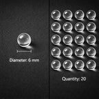Victory Glassworks™ Clear Quartz Balls, 6mm Round Spacer Beads, Optical Grade Fused Silica Glass for Jewelry Making, Crafts, Boiling Stones (Pack of 20) - size: 6mm Pack of 20