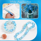 35 Pcs Chunky Bubblegum Beads 20mm Focal Pen Large Rhinestone Pearl Bead with Rhinestone Large Hole European Spacer Bead for DIY Beadable Pen School Jewelry Making Keychain Craft Making(Lake Blue) - color: Lake Blue