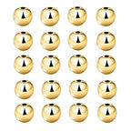 80pcs Gold Smooth Round Spacer Beads - Gold Plated Brass, Tarnish Resistant, Seamless Loose Connector Beads for DIY Bracelet Jewelry Making (6mm/0.23 inch) - color: 6mm/0.23 inch (Gold)