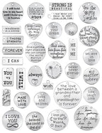 JIALEEY Motivational Charms, Wholesale Bulk Lots Inspirational Message Charm Pendants for Crafting, Jewelry Findings Making Accessory For DIY Necklace Bracelet, 30PCS