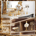 AceOrbit 6 Pcs Jewelry Display Set, Velvet Jewelry Mannequin Display, T-bar Bracelet Holder, Earring and Ring Finger Stand