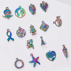 stino 100 G Mixed Style Metal Charms for Jewelry Making, Bulk Silver & Gold Plated, for Bracelet, Necklace, Earrings DIY Crafts - style: Rainbow 1