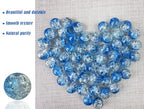 100Pcs 10mm Crackle Glass Beads for Jewelry Making - Round Spacer Crystal Beads Bulk, DIY Craft Supplies for Necklace Bracelet Earrings (Blue Transparent) - color: Blue Transparent