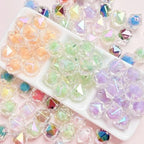 15Pcs Acrylic Square Polygonal Beads 16mm UV Bead in Bead Fit for DIY Jewelry Bracelet Necklace Keychain Beadable Pens Mobile Phone Chain Making Cute (Faceted Bead in Bead) - color: Faceted Bead in Bead