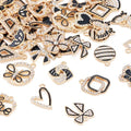 Craftdady Crystal Rhinestone Pendants Butterfly Heart Rhombus Bowknot Earring Charms Alloy Enamel Metal Pendants Light Gold Bracelet Charms for DIY Craft Necklace Jewelry Making - color: Black 23 Style