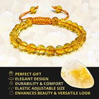 ANAYA AGATE Energy Protection Crystal Handmade Adjustable Bead Bracelet Perfect for Men, Women’s Christmas Gift - Gemstone Healing Stretch Bracelet Pulsera Para Hombre Mujer Stocking Stuffer - color: Citrine - H1