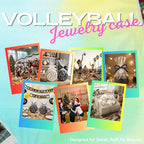 12-Pack White Black Volleyball Travel Jewelry Case Round Volleyball Stuff Portable Jewelry Organizer Storage Case for Team Athletes & Sports Enthusiasts Christmas Events & Milestones - style: B&W Mixed Volleyball