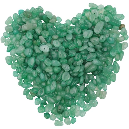 400pcs Natural Chip Stone Beads for Jewelry Making Green Aventurine 5-8mm Irregular Gemstones Healing Crystal Loose Rocks Bead Hole Drilled for Ring Earrings Necklace Bracelet Making DIY Art Crafts - color: Green aventurine (2 Strands-62")