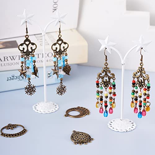 Pandahall 80pcs 20styles Tibetan Style Antique Bronze Alloy Chandelier Components Filigree Links Dangle Earrings Connector Charms Findings Mixed for Jewelry Making Necklace Pendants