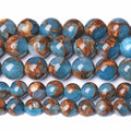 90PCS 8MM Lake Blue Cloisonne Craft Spacer Loose Beads for Jewelry Making DIY Bracelet - color: Blue Cloisonne, size: 8mm (2 strands)
