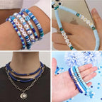 3500pcs Blue Clay Beads for Bracelets Making 6mm Heishi Beads Polymer Flat Round Disc Clay for Jewelry Making Blue Bead Crafts - color: Blue